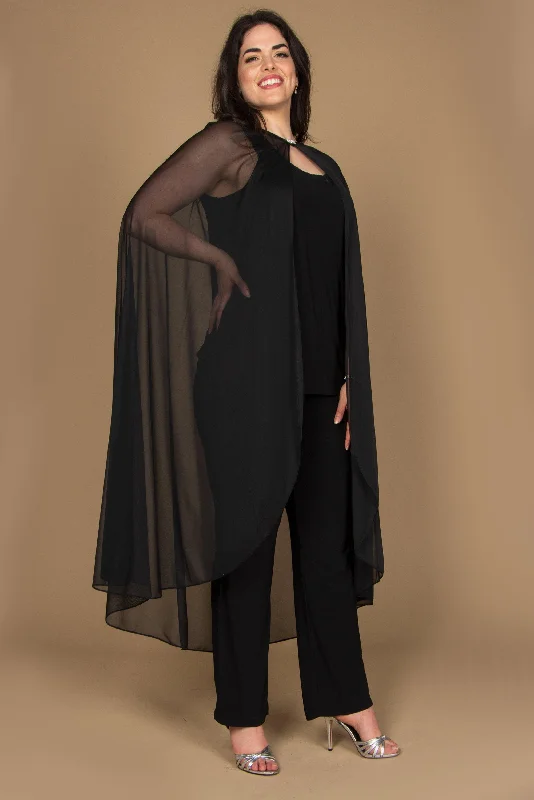 Formal Dress for EveningsR&M Richards 2664W Formal Chiffon Cape Black Jacket