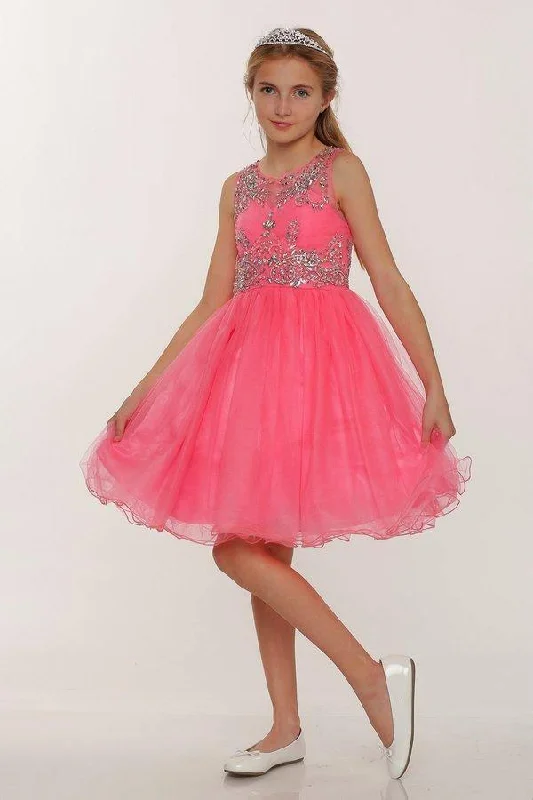 Sleeveless Dress For PartySleeveless Flower Girl Dress with Rhinestone Bodice Sale