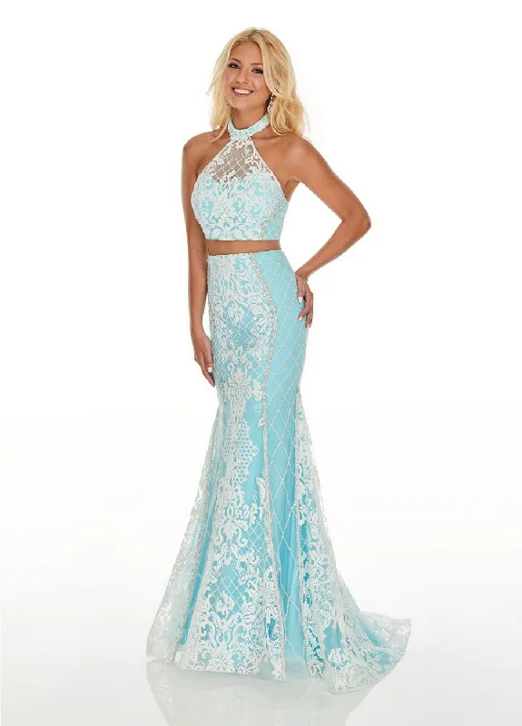 spaghetti strap prom dresses7003 Prom Dress Aqua/White