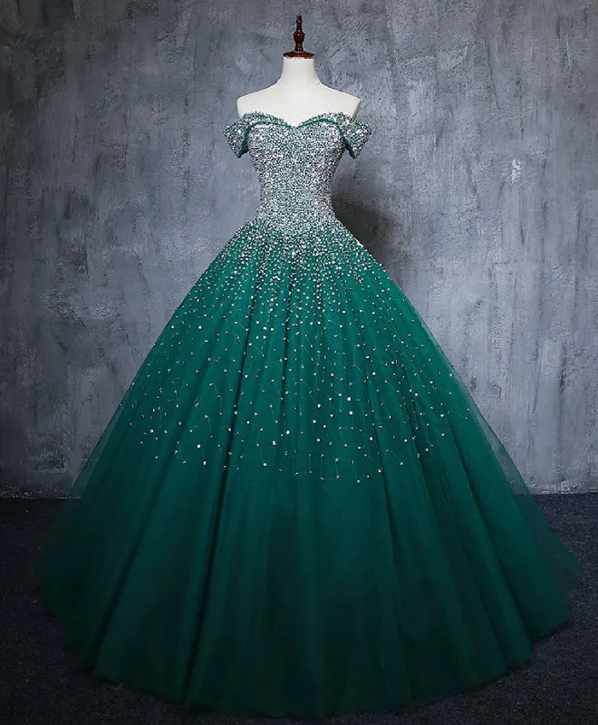 geometric print prom dressesEmerald Green Sequin Prom Dresses Beaded Quinceanera Dresses, Sweet 16 Dresses