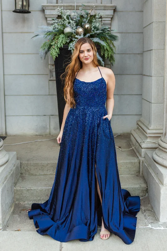 lace-up prom dressesProm Dress 54856 Navy