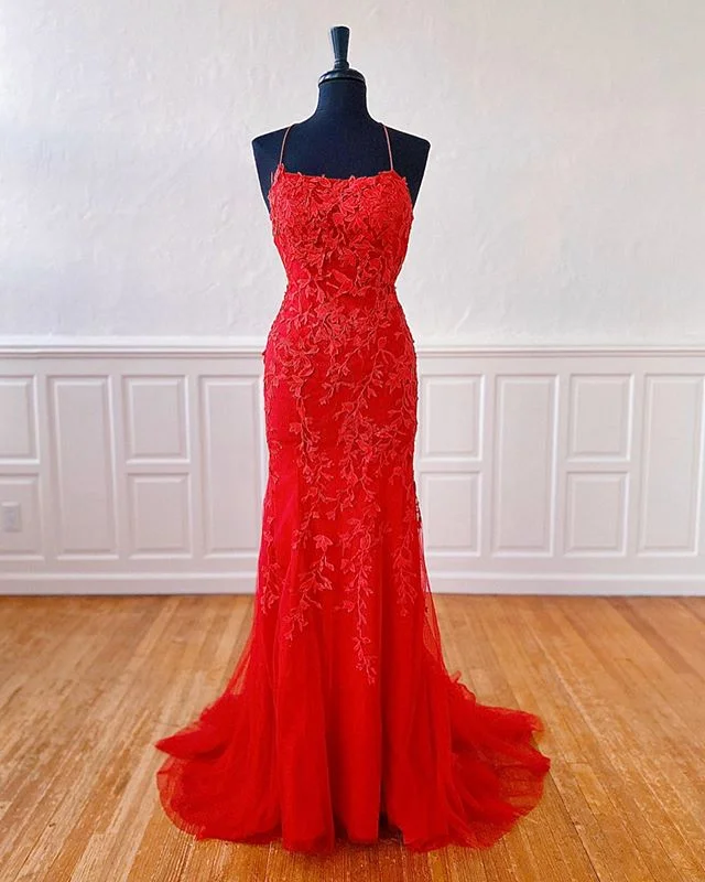 maxi prom dressesSexy Long Lace Red Prom Dresses Open Back