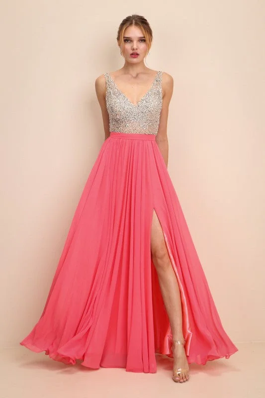 prom dress cleaningW19230 Prom Dress Coral