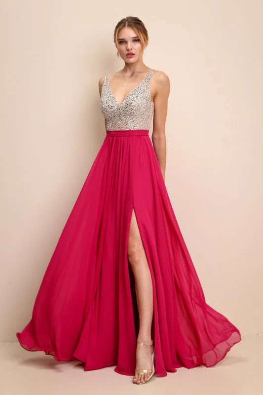 prom dress preservationW19230 Prom Dress Fuschia